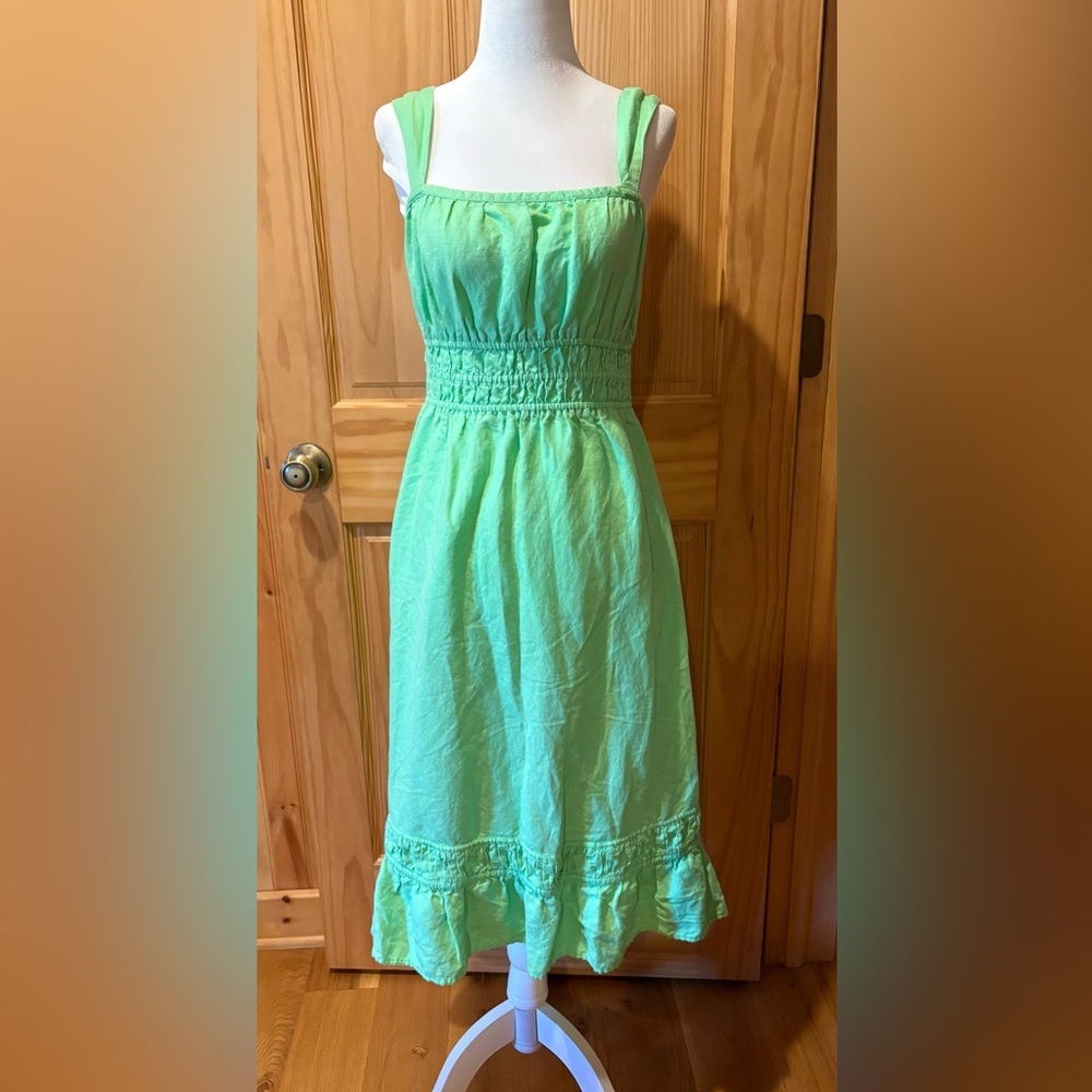 LOFT lime green sleeveless maxi dress women’s S
